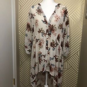 Torrid sheer floral tunic